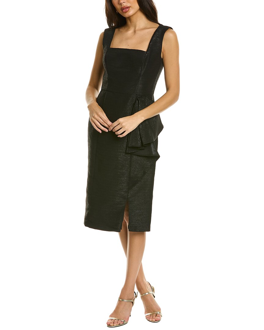 Kay Unger Yuri Knee Length Midi Dress, Black / 2