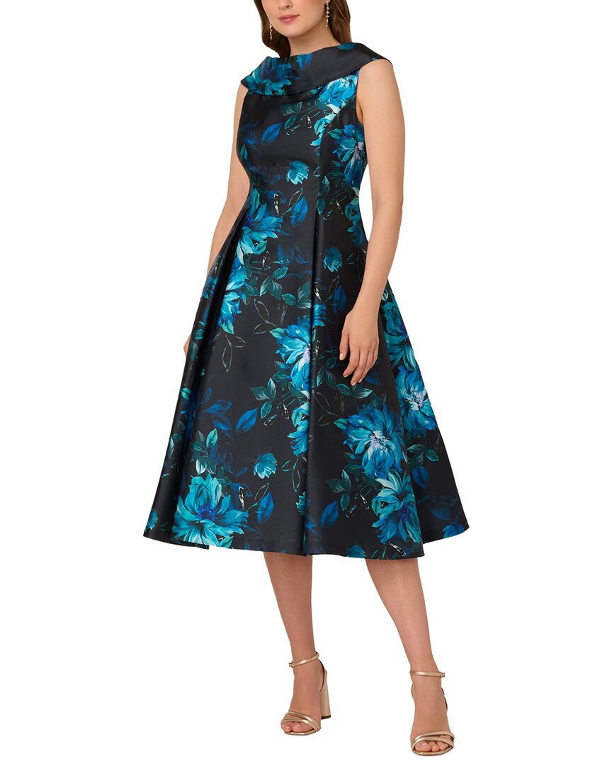 adrianna papell midi dresses Adrianna Papell Printed Jacquard Midi Dress