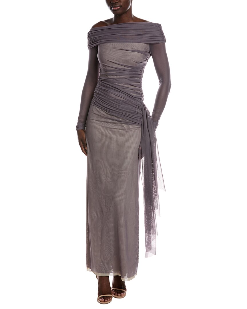 misha asymmetrical mesh dress The 'Nexus' Ls Black Organic Cotton Midi From the waist US Size:24W Travel Ready Looks