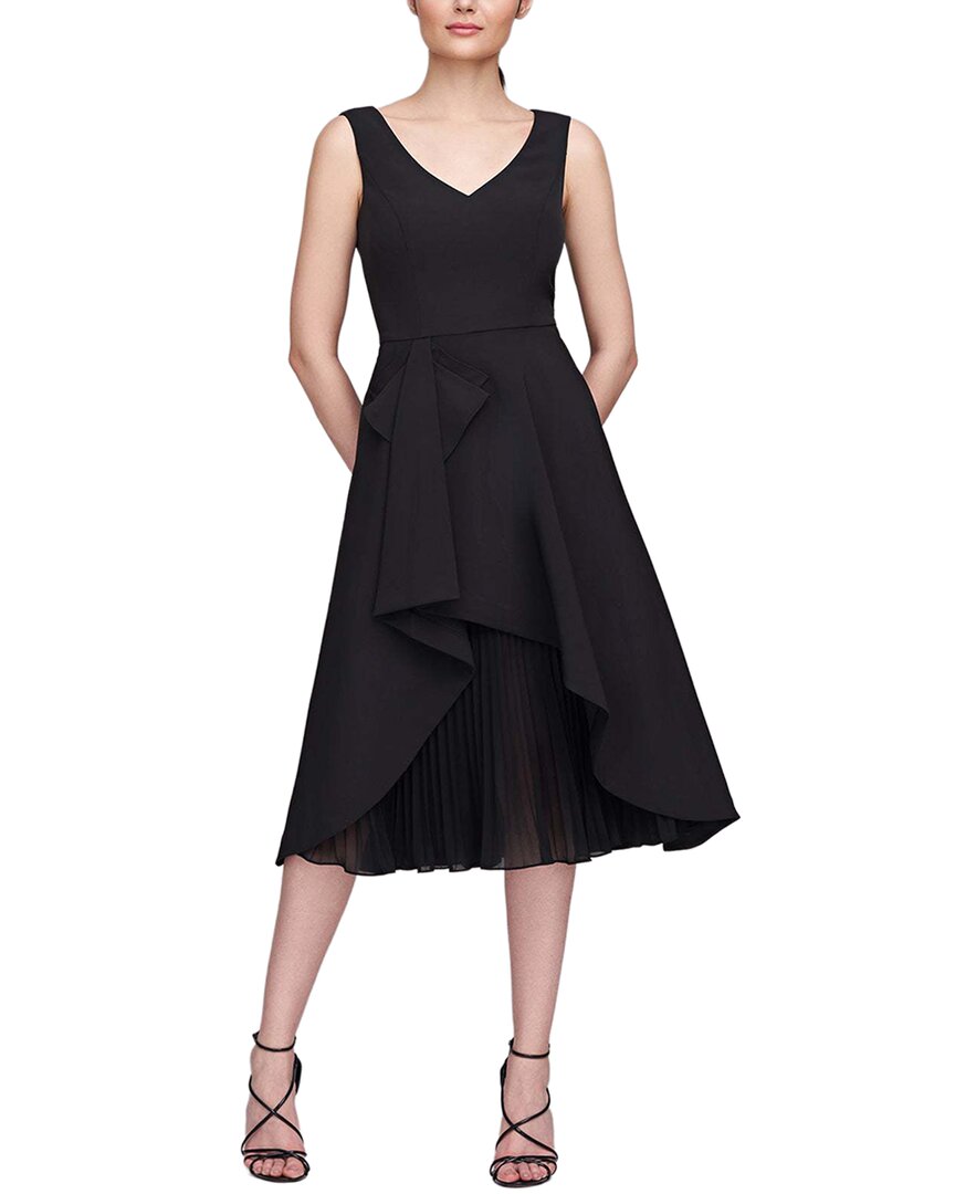 Kay Unger Women's Begonia Ruffled A-Line Midi-Dress - Black