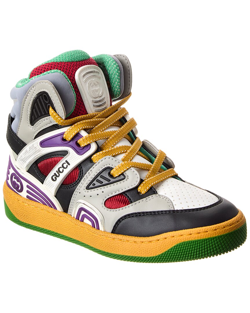Gucci Basket Leather & Mesh Sneaker – Bluefly