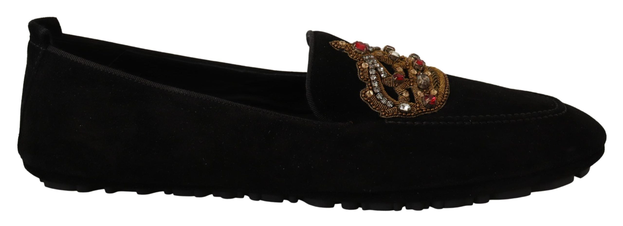 Dolce & Gabbana Black Gold Embroidery Dress Loafers Men\'s Shoes Dolce & Gabbana Multicolor Embroidered Sequin Loafers Men\ main image 4