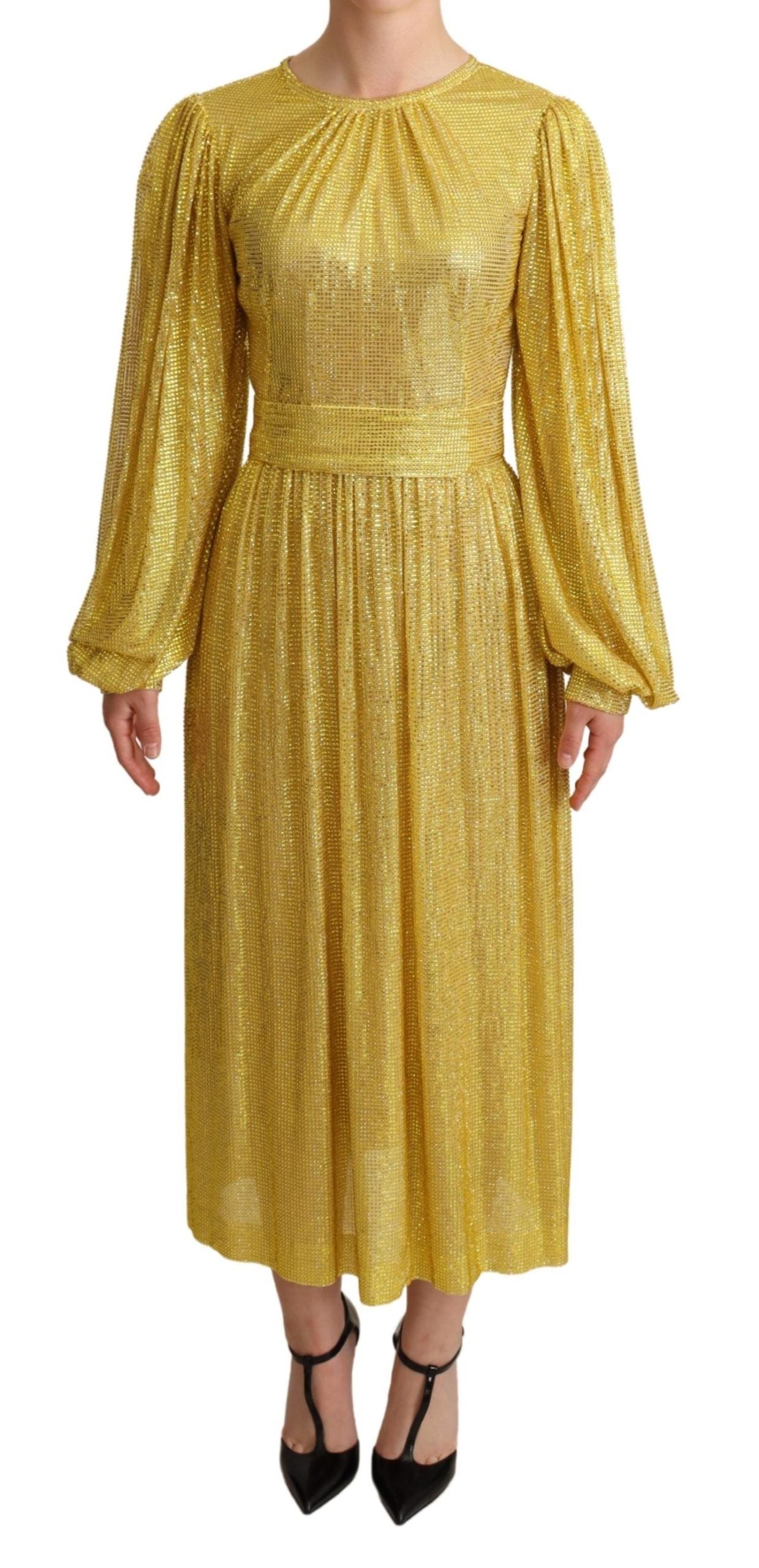 dolce and gabbana yellow dress Dolce&Gabbana Rose Print Tank Midi-Dress a testament to the brands flair for bold elegance Dolce & Gabbana - Yellow