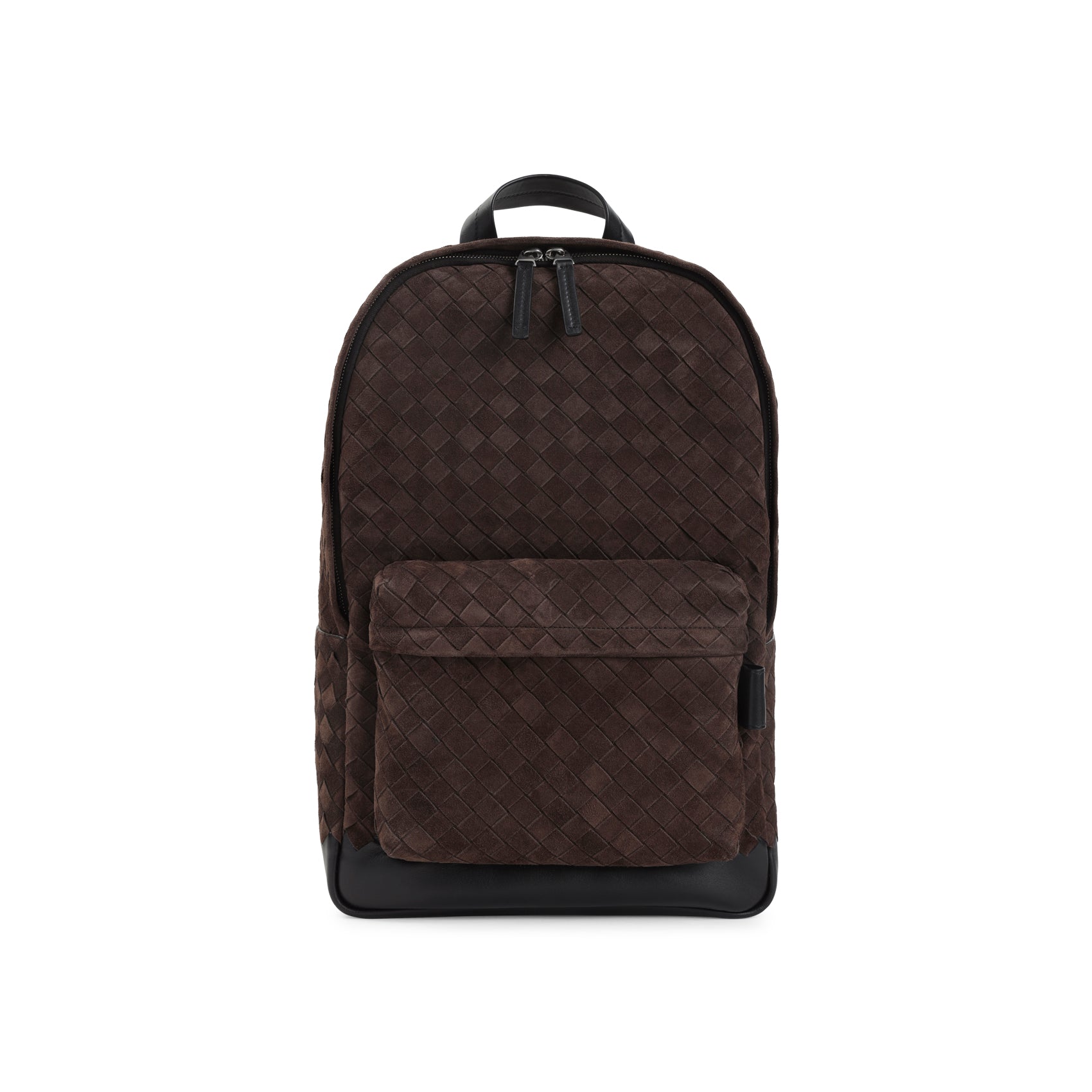 BOTTEGA VENETA | Brown Intrecciato Suede Backpack | Man