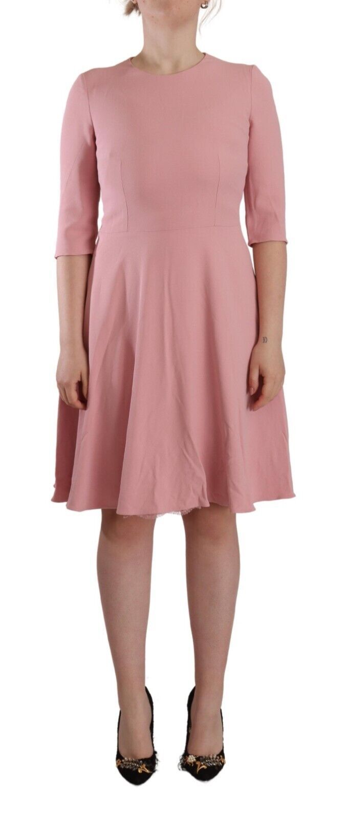 Dolce & Gabbana Pink 3/4 Sleeves Viscose Blend A-line Women's Dress –  Bluefly