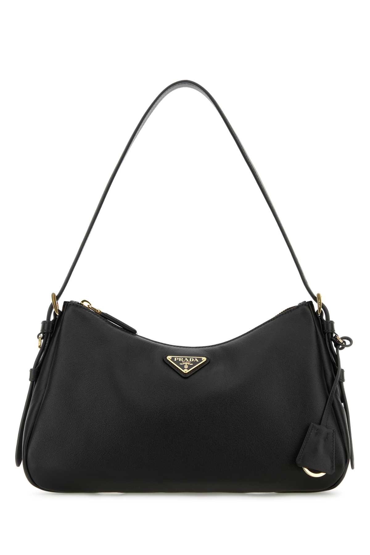 prada バッグ Prada Women Black Leather Medium Aimee Shoulder Bag – Bluefly