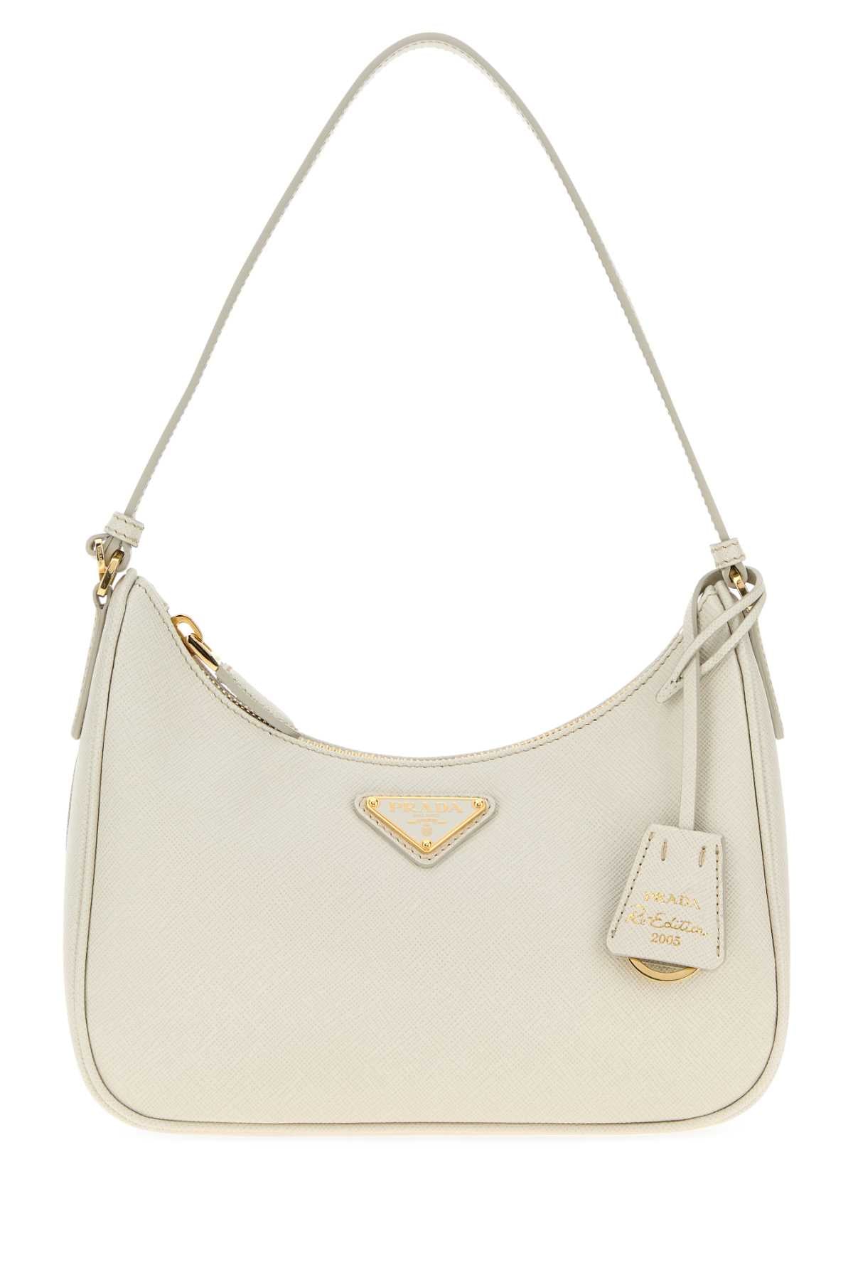 Prada Women Chalk Leather Prada Re-Edition 2005 Shoulder Bag – Bluefly