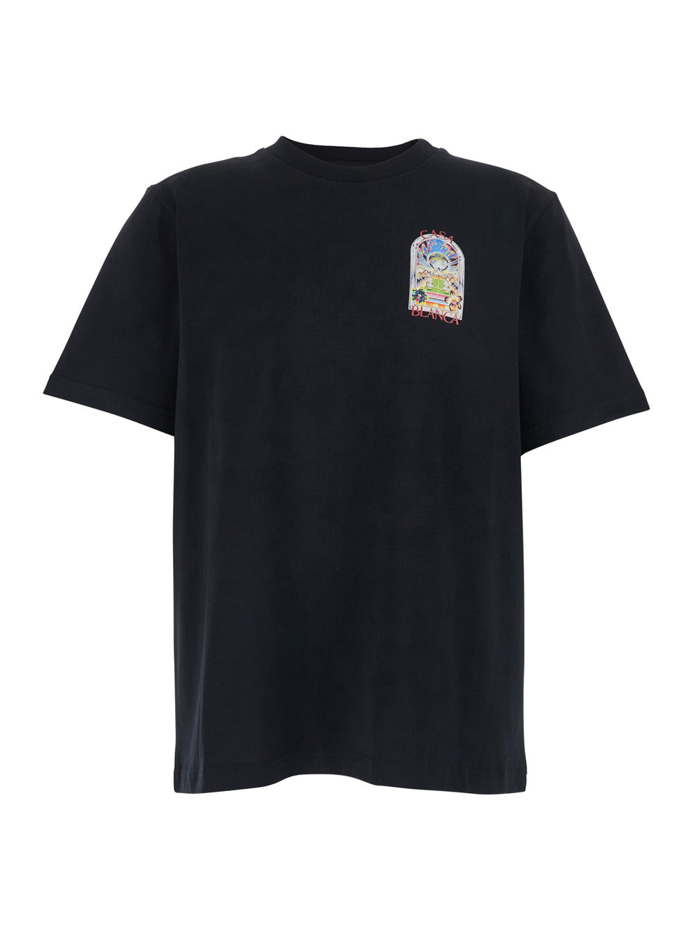 Casablanca Men Black T-Shirt With Logo Detail On The Front And