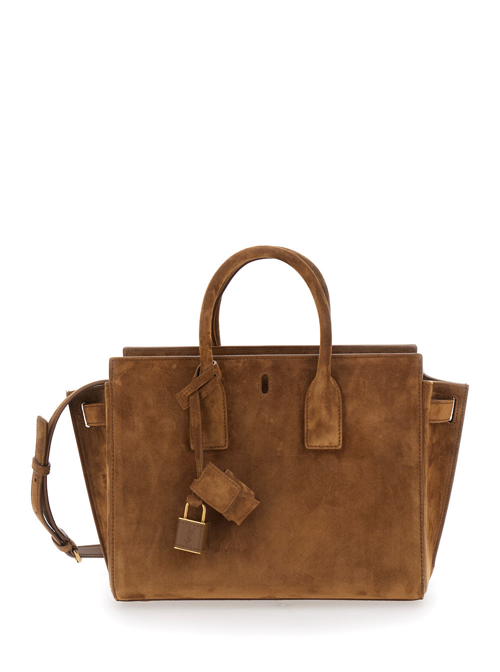 Saint Laurent Women Brown Handbag 'Sac De Jour' With Suede Details