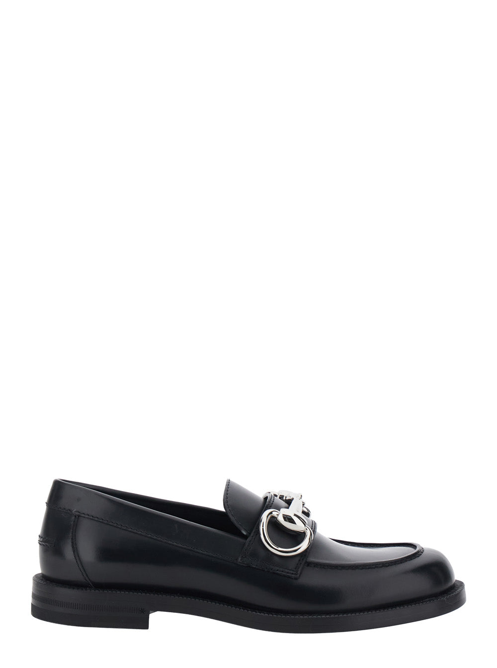 Gucci Women 'Emily' Black Loafers With Horsebit Plaque On The