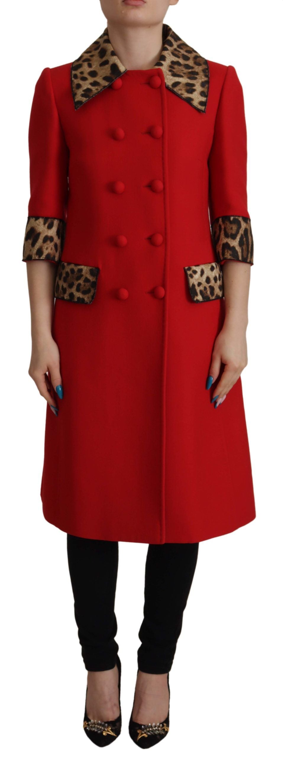 Dolce & Gabbana Red Leopard Wool Trenchcoat Women's Jacket – Bluefly