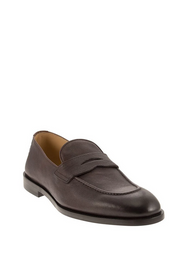 Brunello Cucinelli Men's Fine-Grain Calfskin Loafers In Dark Brown