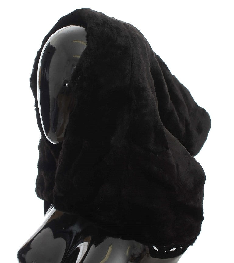 Dolce & Gabbana Black Weasel Fur Crochet Hood Scarf Women\'s Hat Dolce&Gabbana Fur Hats for Women for sale | eBay main image 3