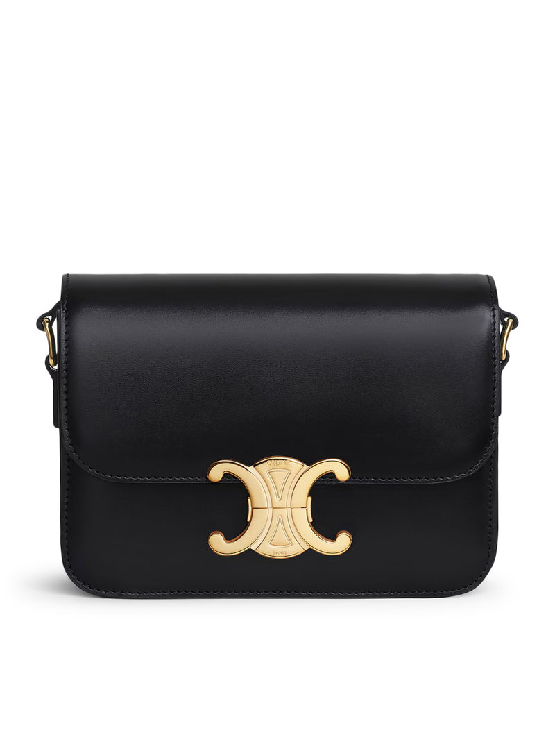 【未使用】CELINE Triomphe バッグ 188423BF4-38NO Celine Women Triomphe Teen Bag In Schwarz Shiny Calf Leather – Bluefly