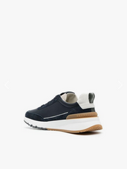 Brunello Cucinelli Mesh Panelled Lace-Up Sneakers in Blue