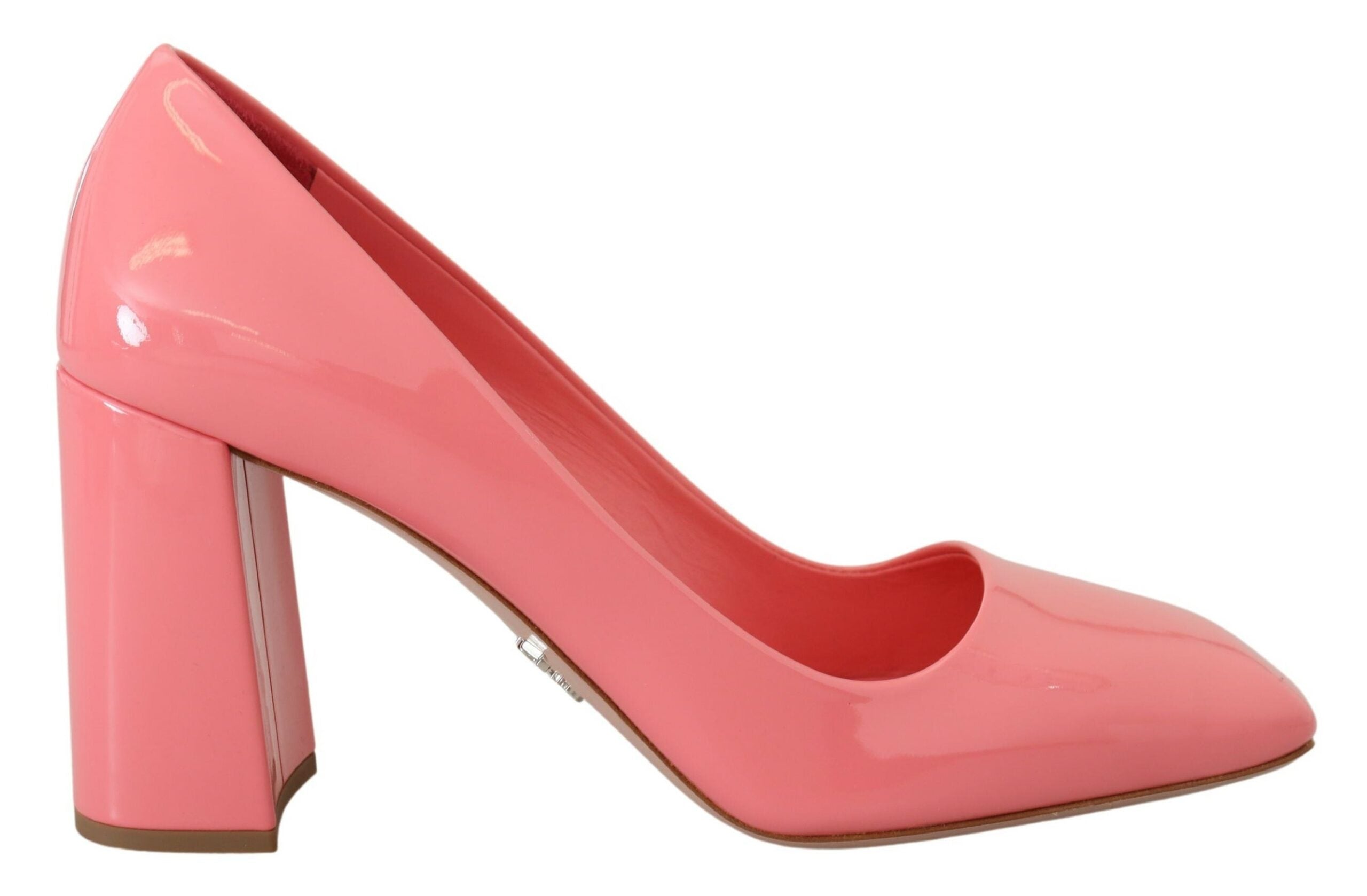 Prada Pink Patent Leather Block Heels Pumps Women's Classic – Bluefly