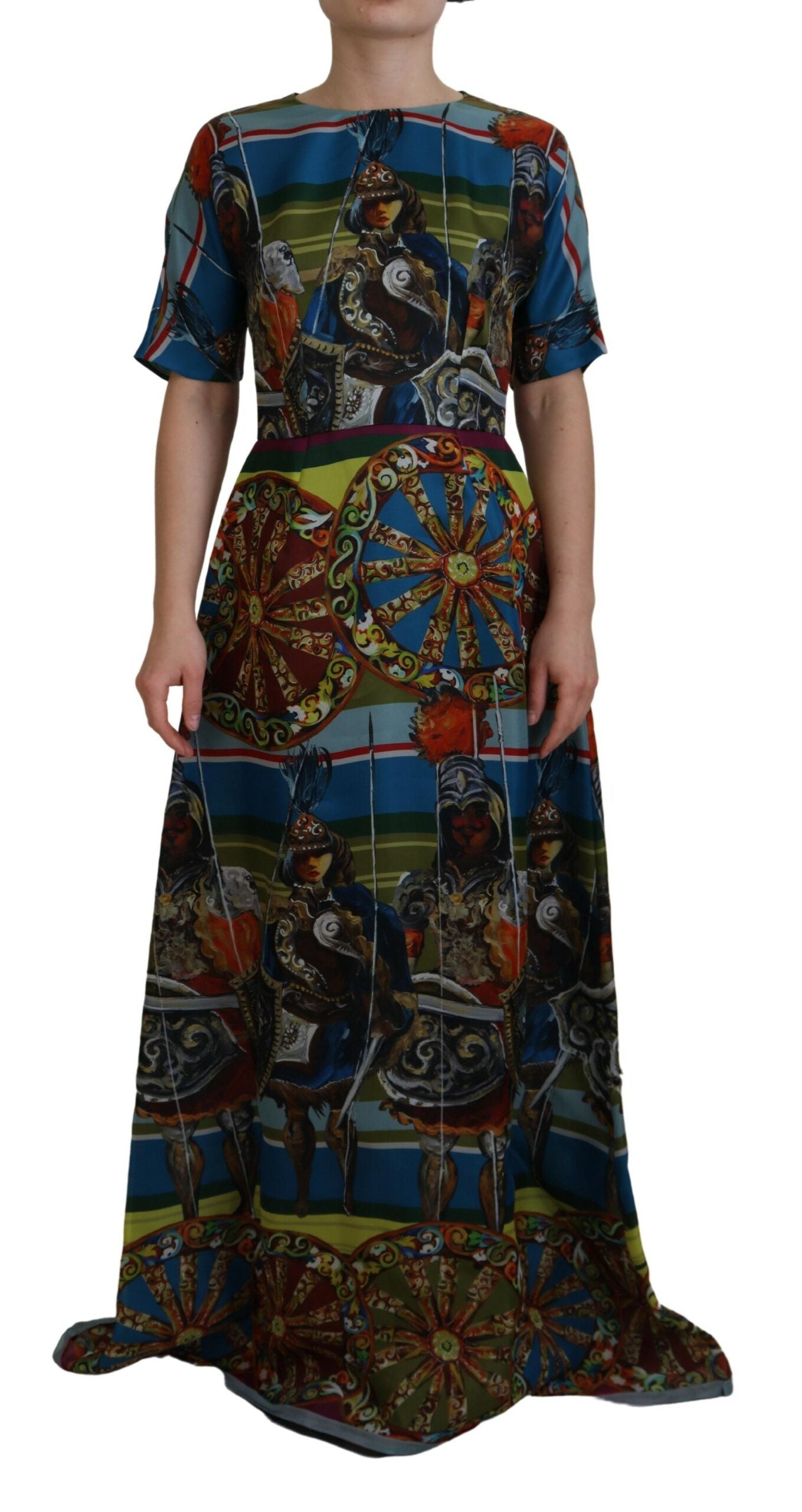 Dolce & Gabbana Multicolor Sicily Silk A-line Long Gown Women's Dress –  Bluefly