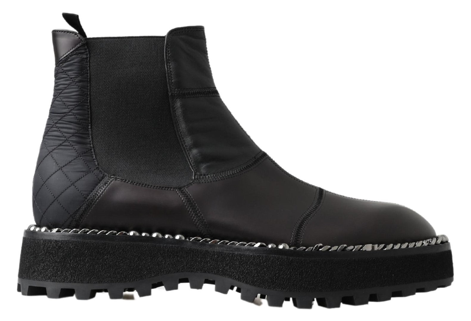 Dolce & Gabbana Black Leather Slip On Stretch Chelsea Boots Men\'s Shoes Dolce & Gabbana Leather Chelsea Boots | Men main image 3