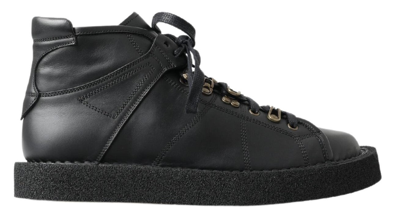 Dolce & Gabbana Black Leather Slip on Stretch Men\'s Boots Dolce & Gabbana Black Leather Slip on Stretch Boots  main image 4