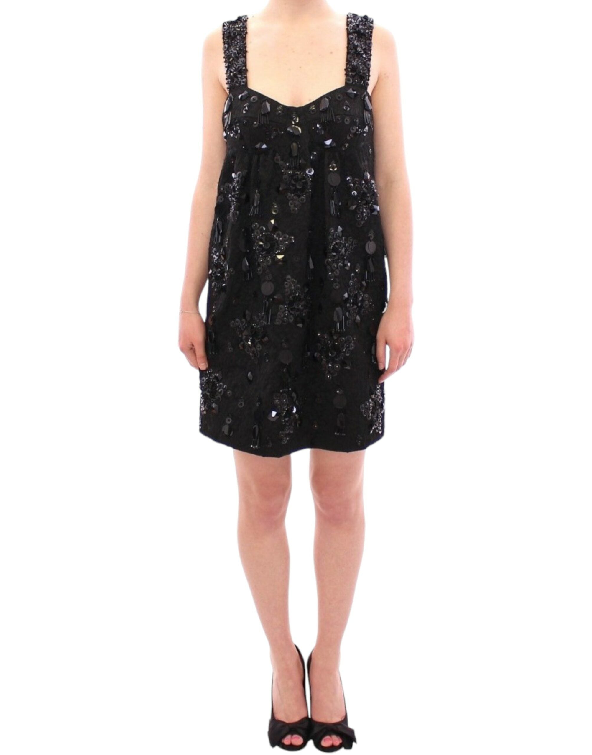 Dolce & Gabbana Black floral crystal embedded Women's dress – Bluefly