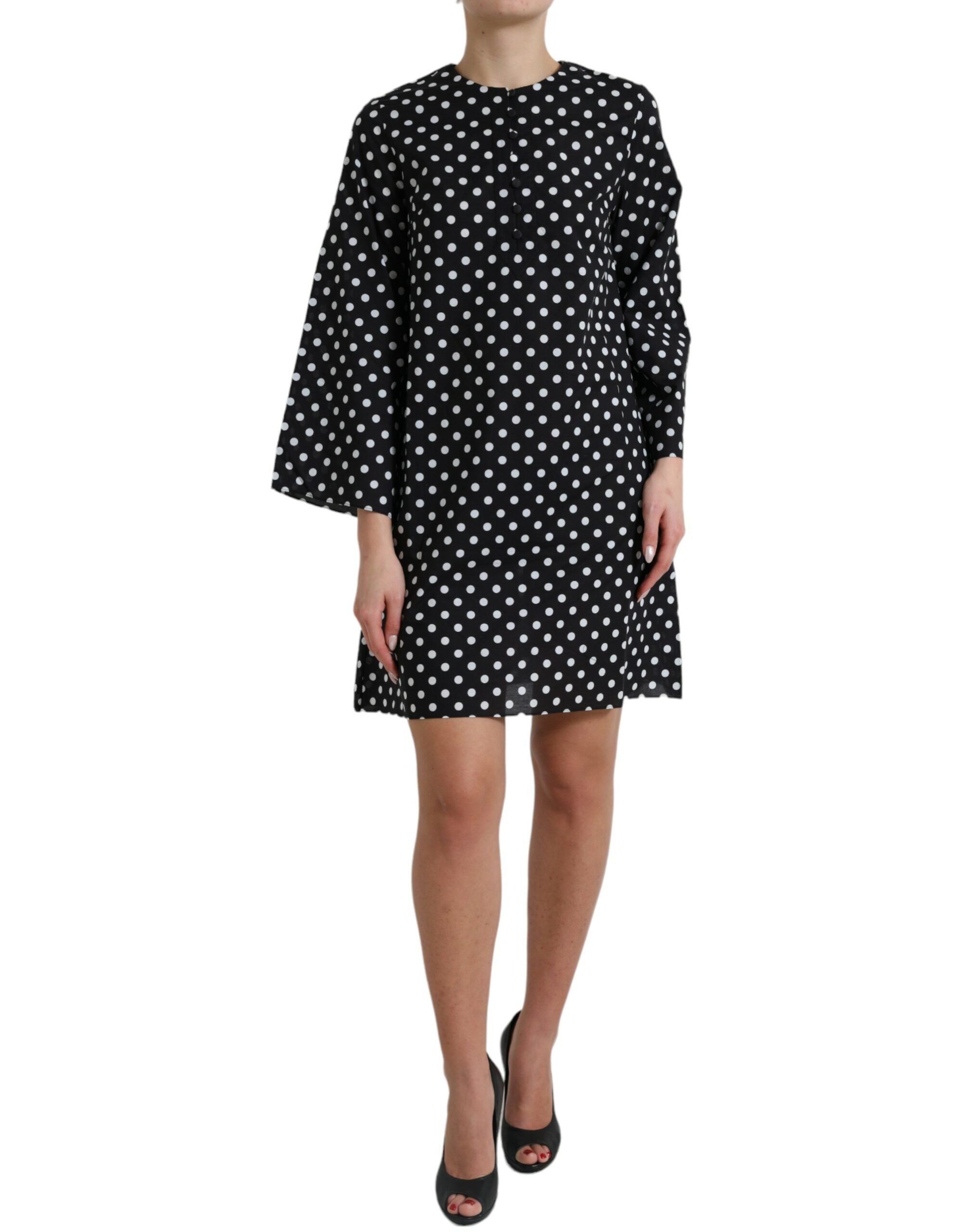 dolce and gabbana black polka dot dress & White Nylon Shift Mini Women's A-line Princess V-neck Floral The style puts both au-8-instock Size:14.5 - S
