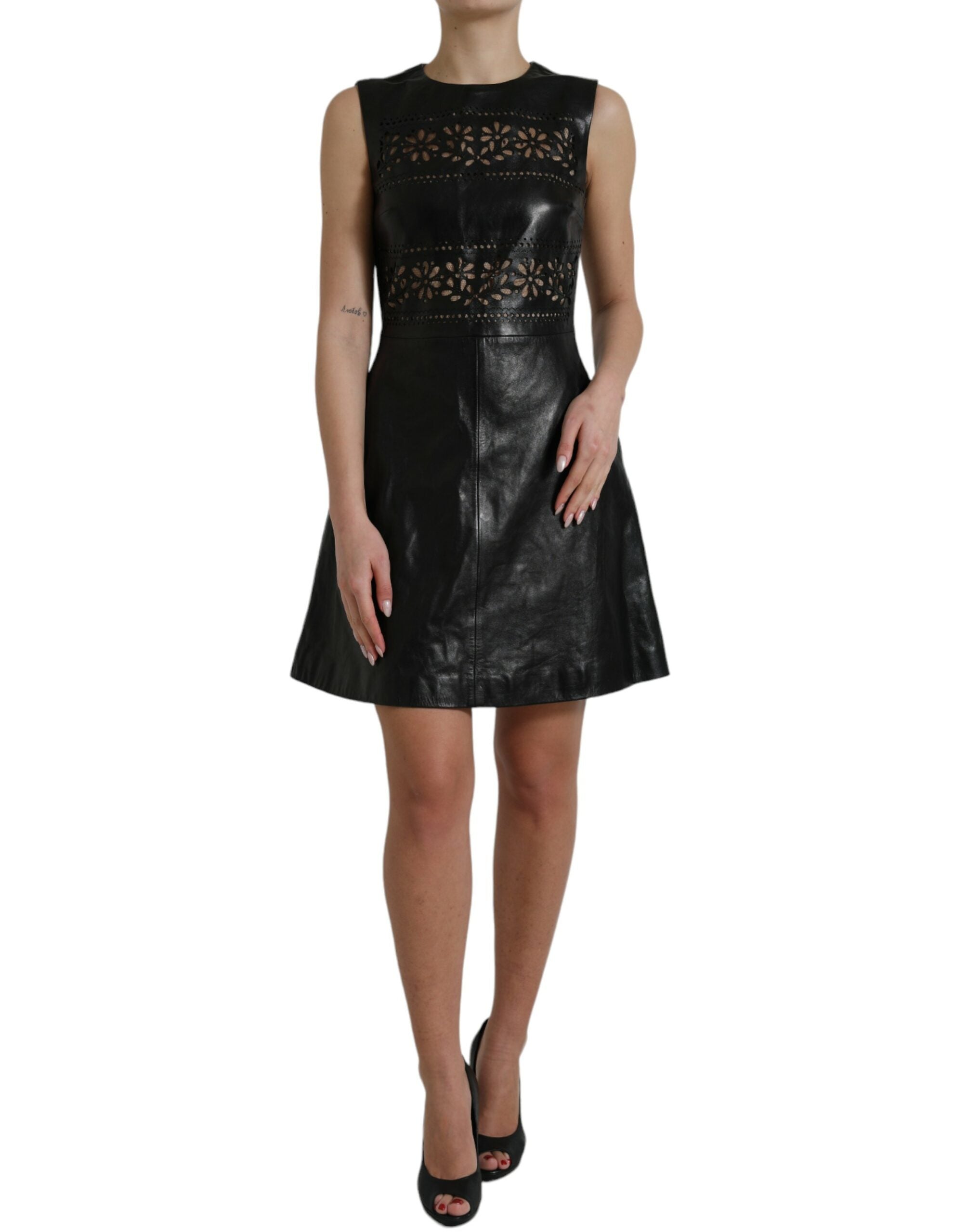 Valentino Shiny Black Nylon Cut Out A-line Mini Women's Dress – Bluefly