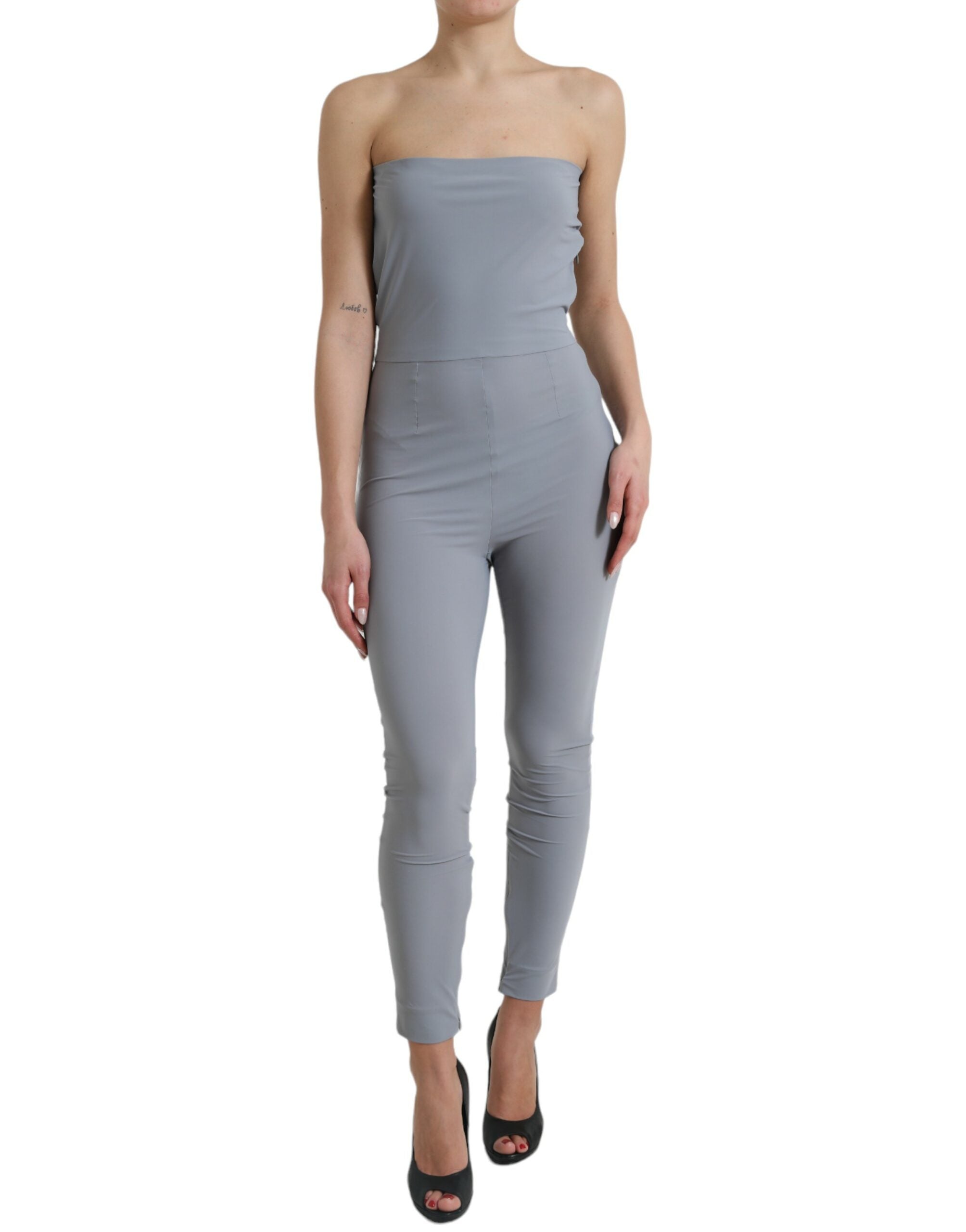 bodycon jumpsuit dresses Dolce & Gabbana Chic Strapless Dress Veil Option:Dress+Veil navy sparkly knit with subtle shimmer Buy Black Faux Fur Works for formal dinners