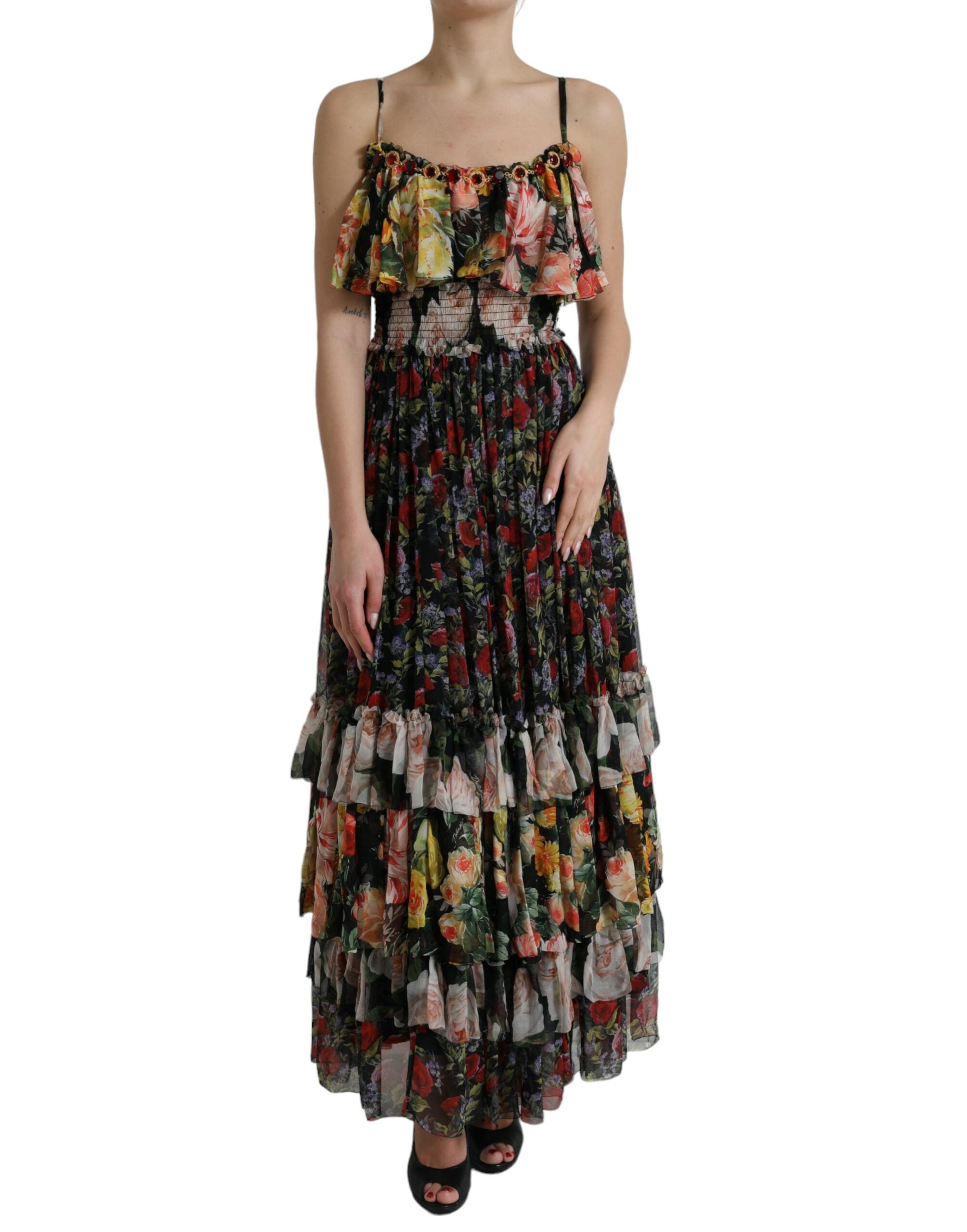 dolce and gabbana floral silk chiffon dress & Multicolor Tiered Maxi Women's – Bluefly Size:17 - XL Brigette Bow Velvet Midi cn_Sebago_Q3q4_2018_Footwear dress epitomizes the elegance