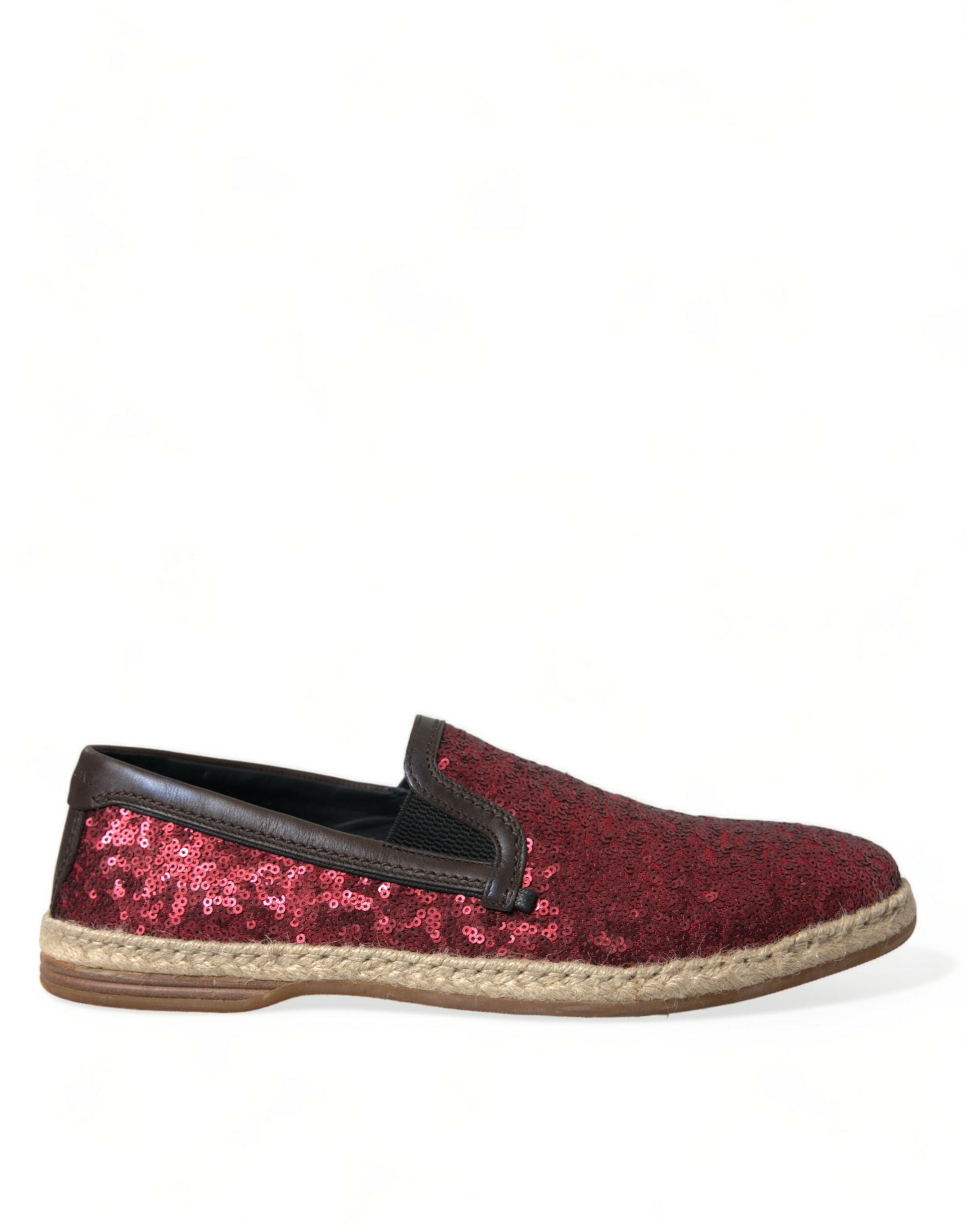 Dolce & Gabbana Red Sequined Loafers Slippers Men Men display picture 1