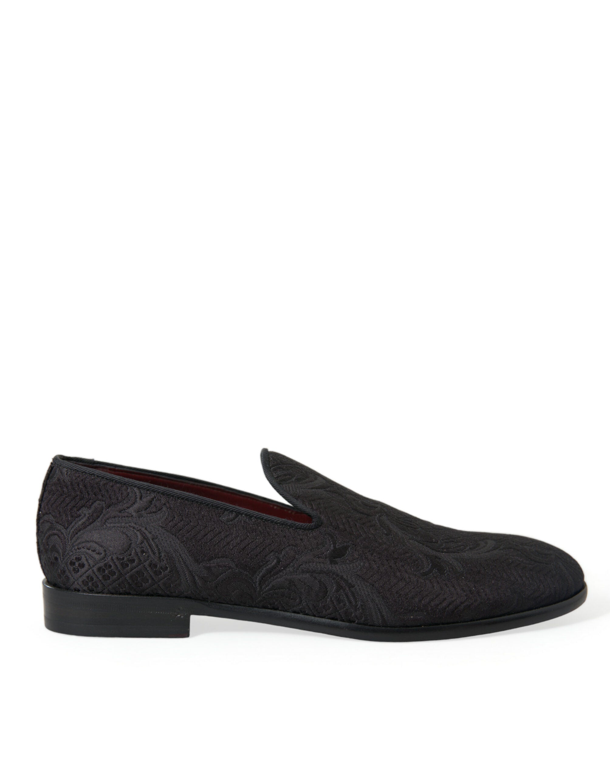 Dolce & Gabbana Black Fabric Slip-On Men\'s Loafers Dolce & Gabbana Black Brocade Loafers | Sendegaro FR main image 2