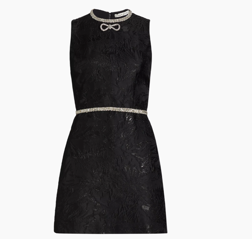 alice and olivia black cocktail dress Alice + Olivia Velia Sleeveless Collared Mini Dress in Black main image 0