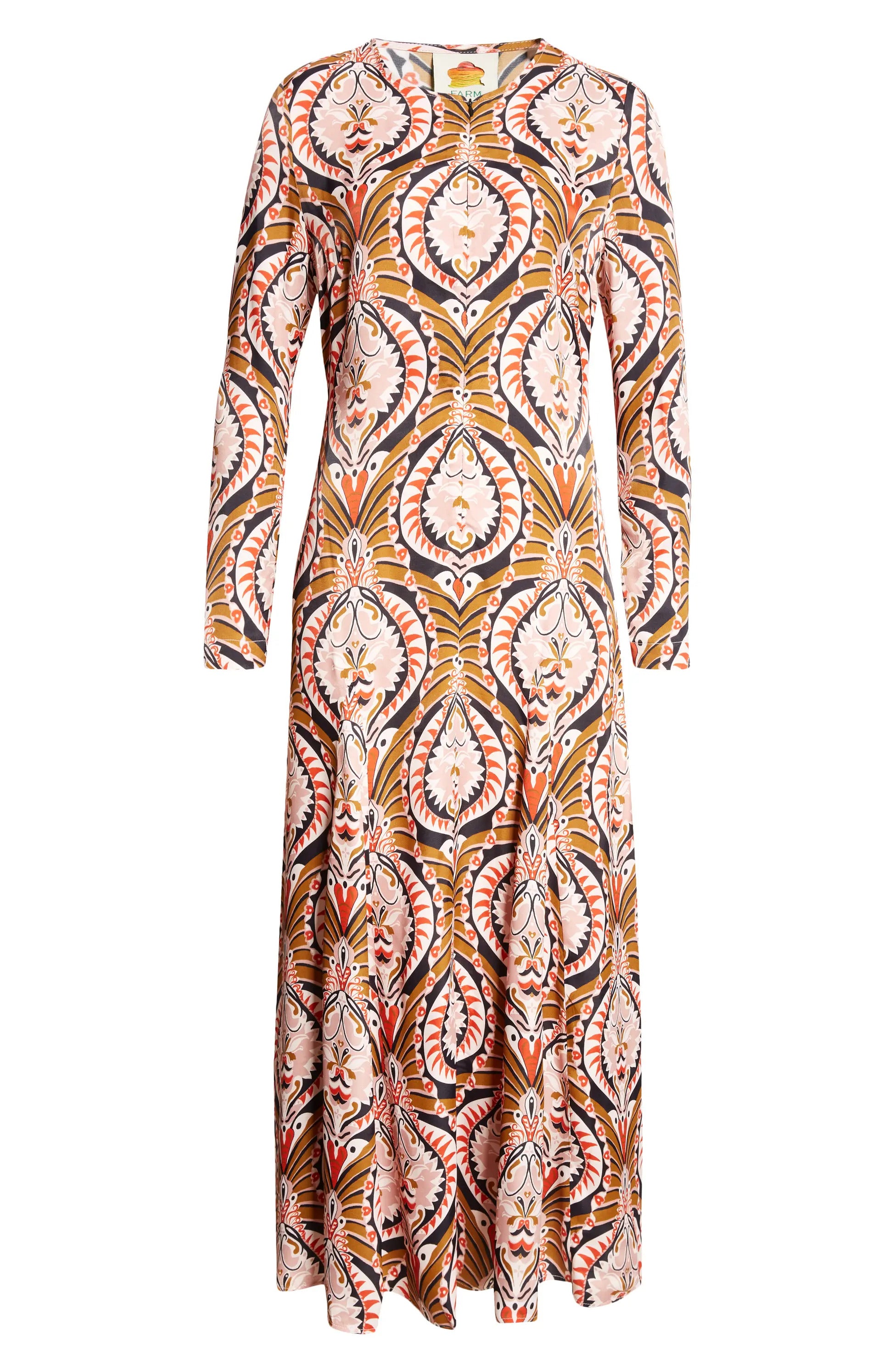 Pineapple Multicolor Midi Dress - Brown / XS Pineapple Multicolor Midi Dress - Brown / XS