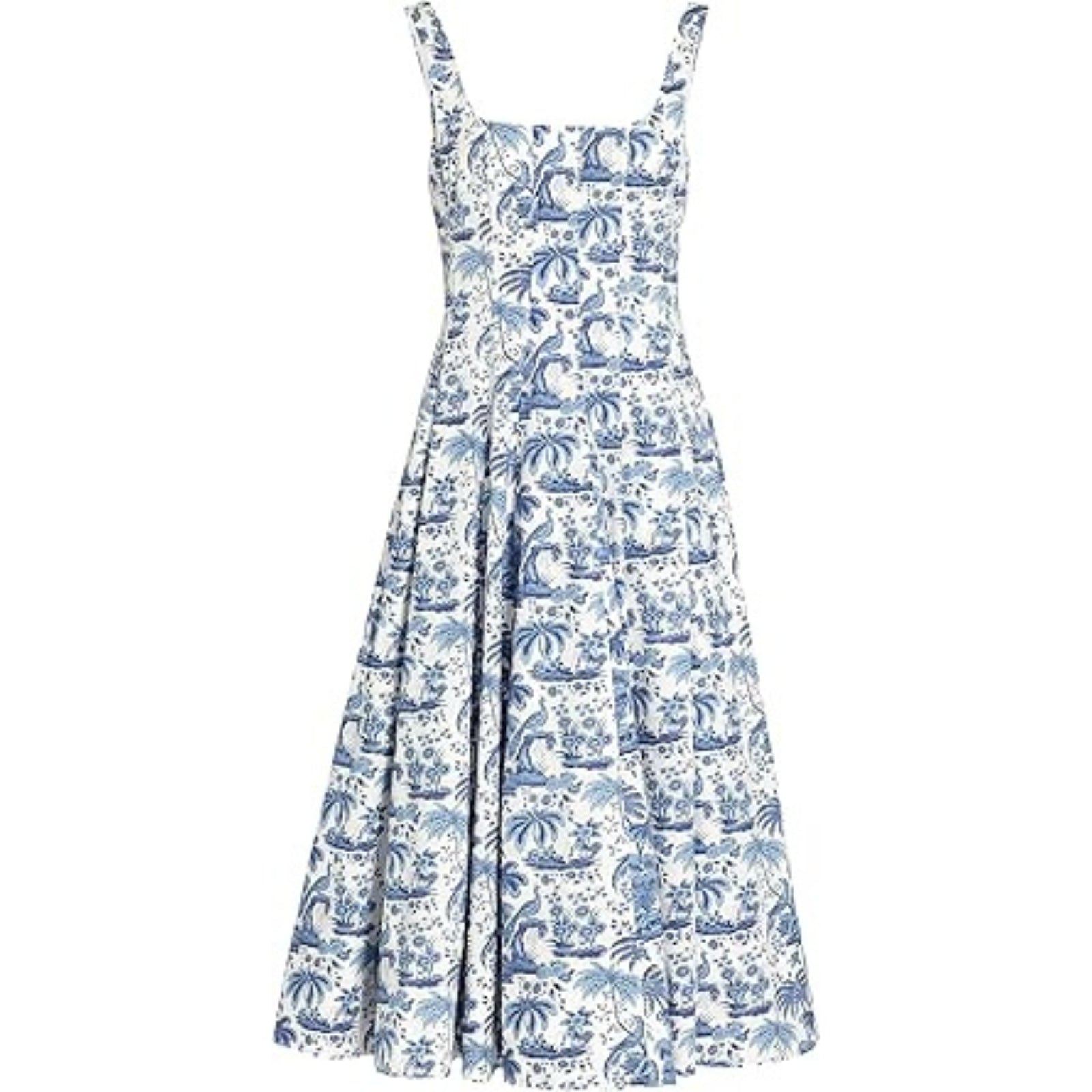women's blue toile dress Staud Women's Wells Midi Dress - Blue - Size 6