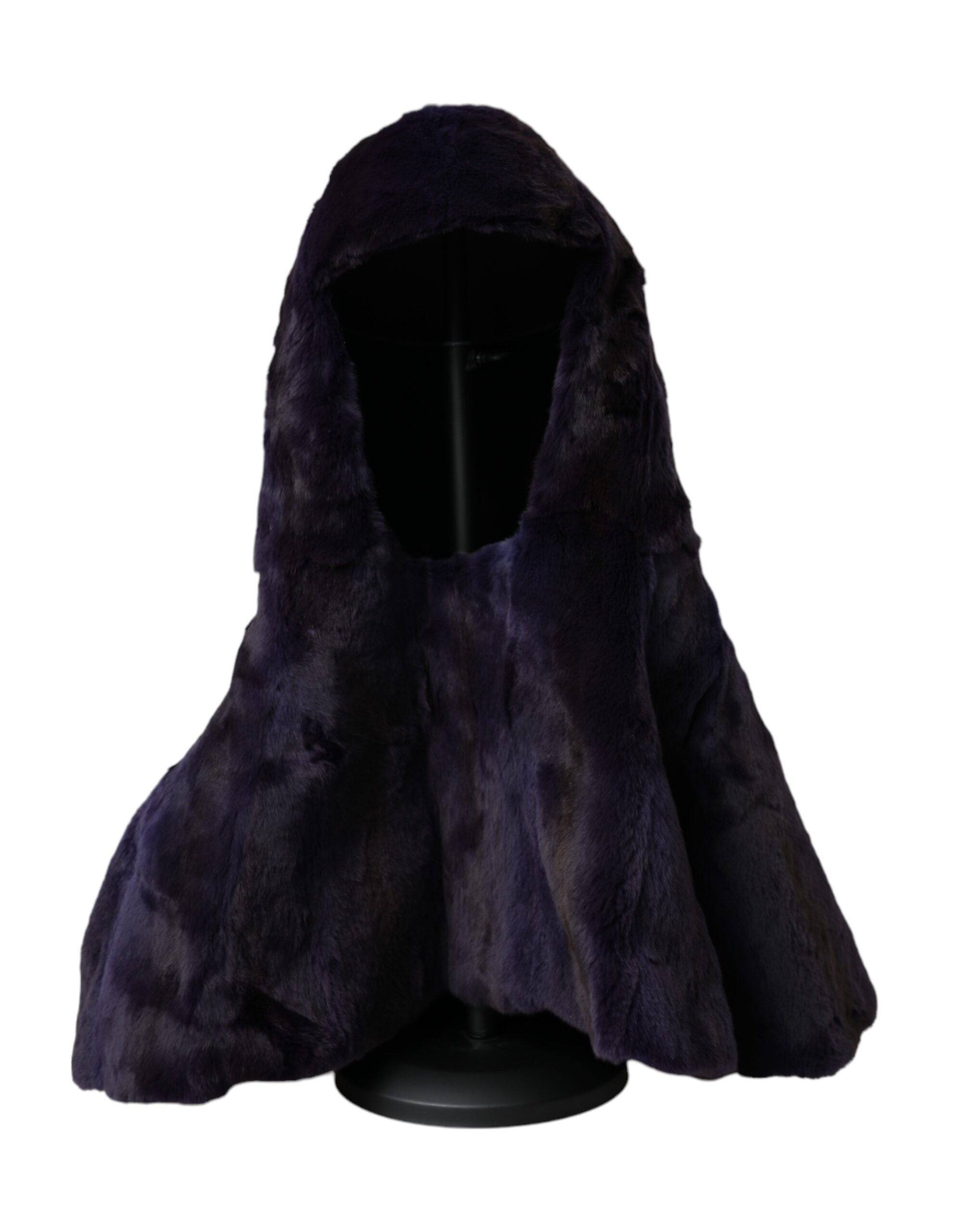 Dolce & Gabbana Black Weasel Fur Whole Head Wrap Women