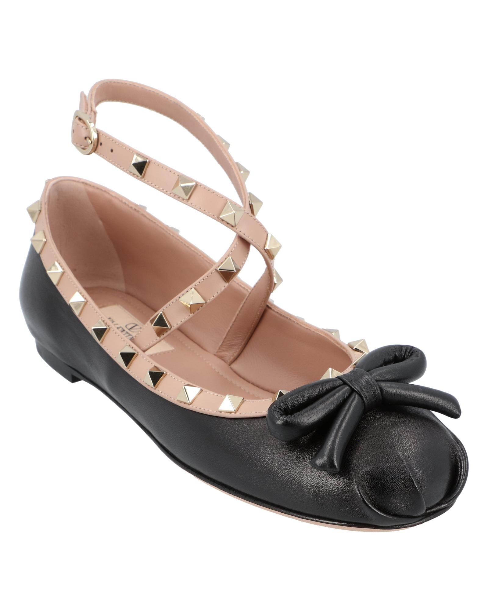 【Valentino】ROCKSTUD BOW BALLERINA◆6W2S0IQ2IXH Valentino Garavani Rockstud Bow Ballerina Flats Women Black