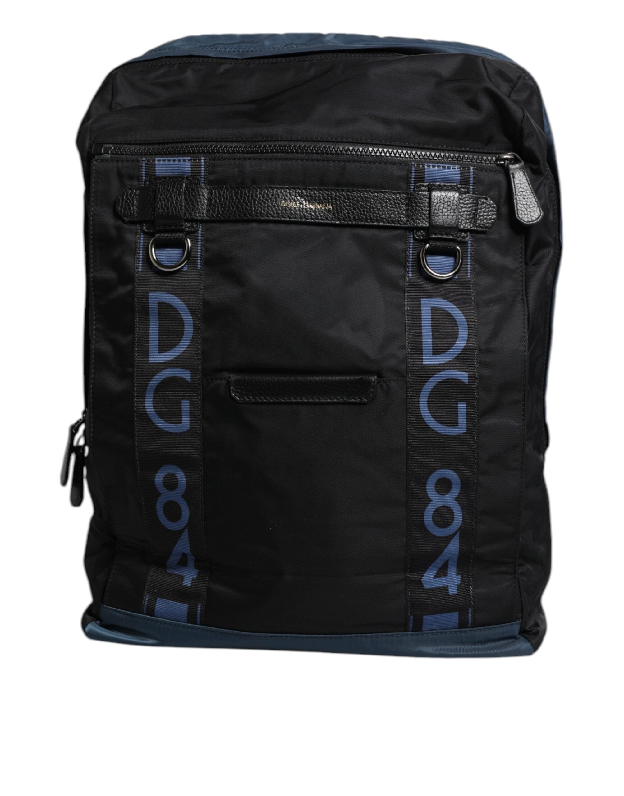 dolce and gabbana backpack with leather handles Dolce & Gabbana Black Nylon DG Logo School Backpack Men Bag
