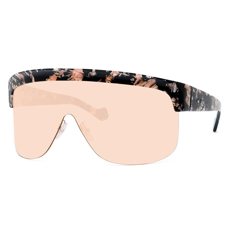 Loewe Sunglasses Shield Semi Rim, ColoRed Havana Frame and