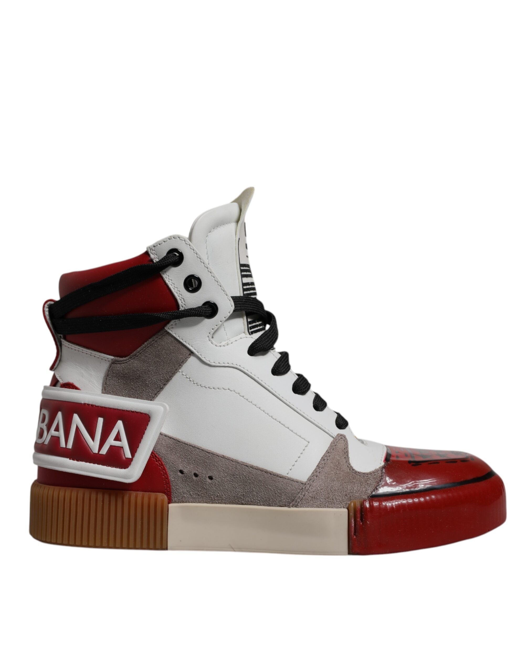 靴 dolce&gabbana hi top size7 (27.5-28.5) Dolce & Gabbana Multicolor Leather High Top Sneakers Men's Shoes