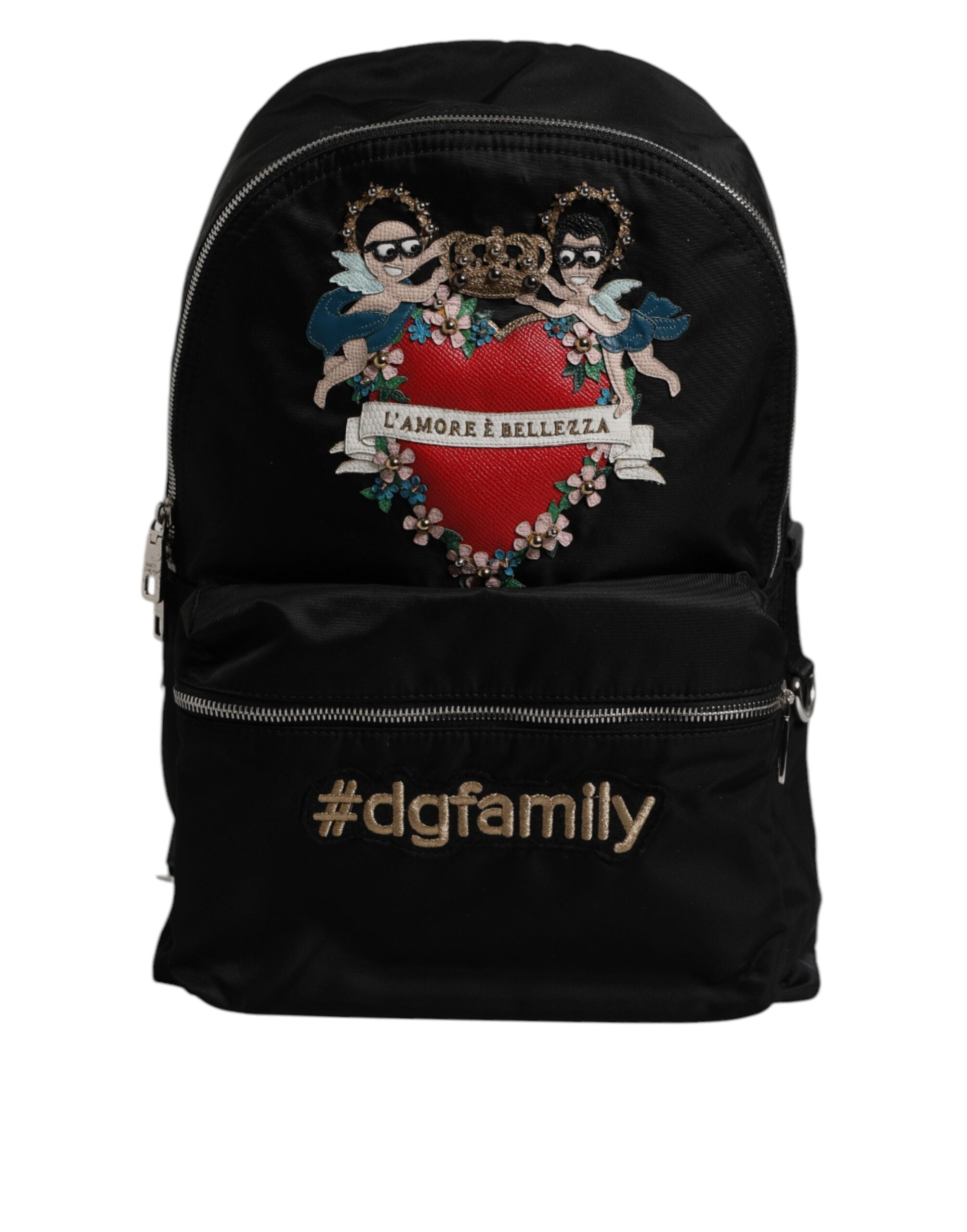 dolce & gabbana grain calfskin mini backpack Logo Print To protect clothing from rubbing against the wheels Dolce&Gabbana Backpack Leather Black
