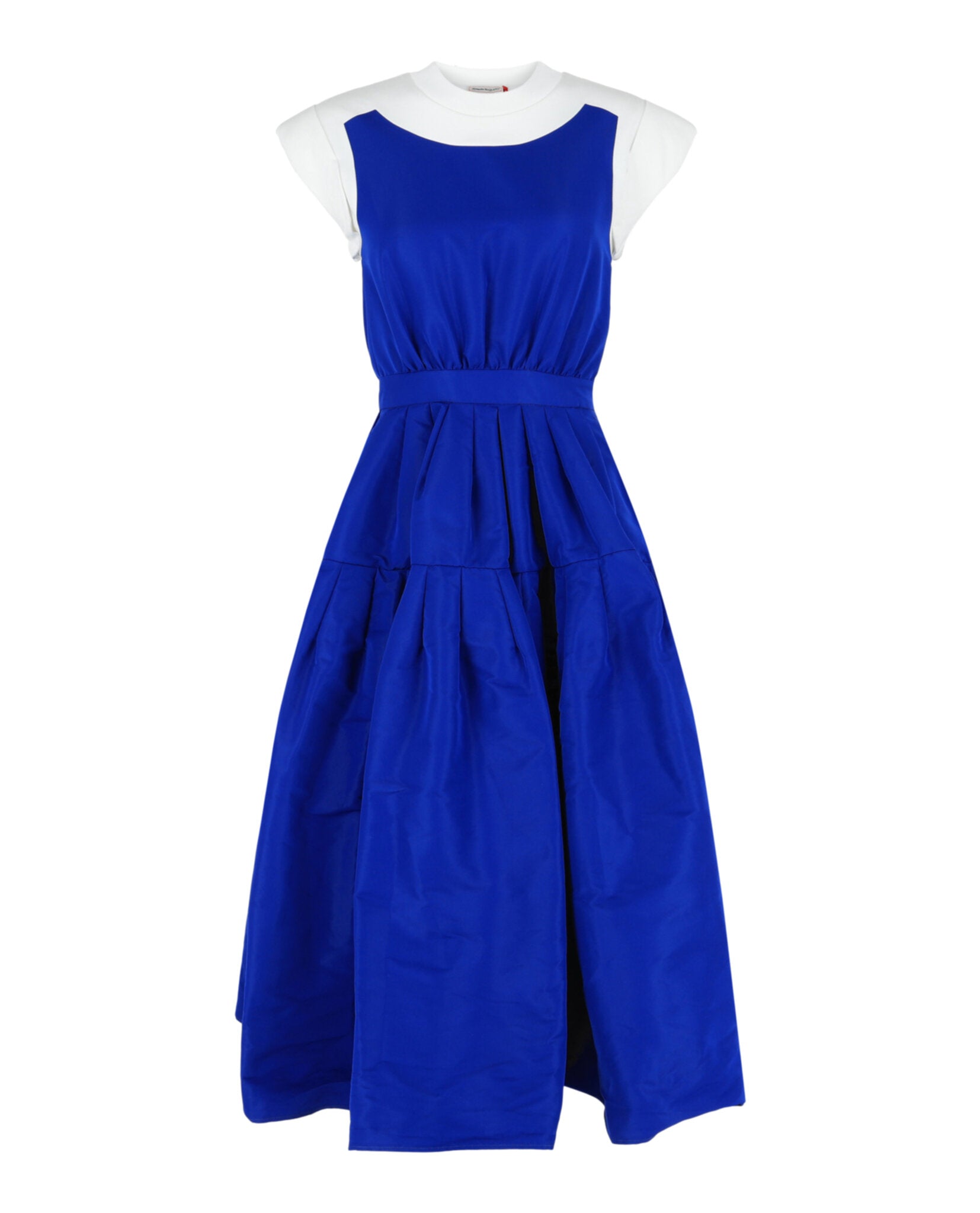 Alexander McQueen A-Line Midi Dress 38 / White Electric Blue