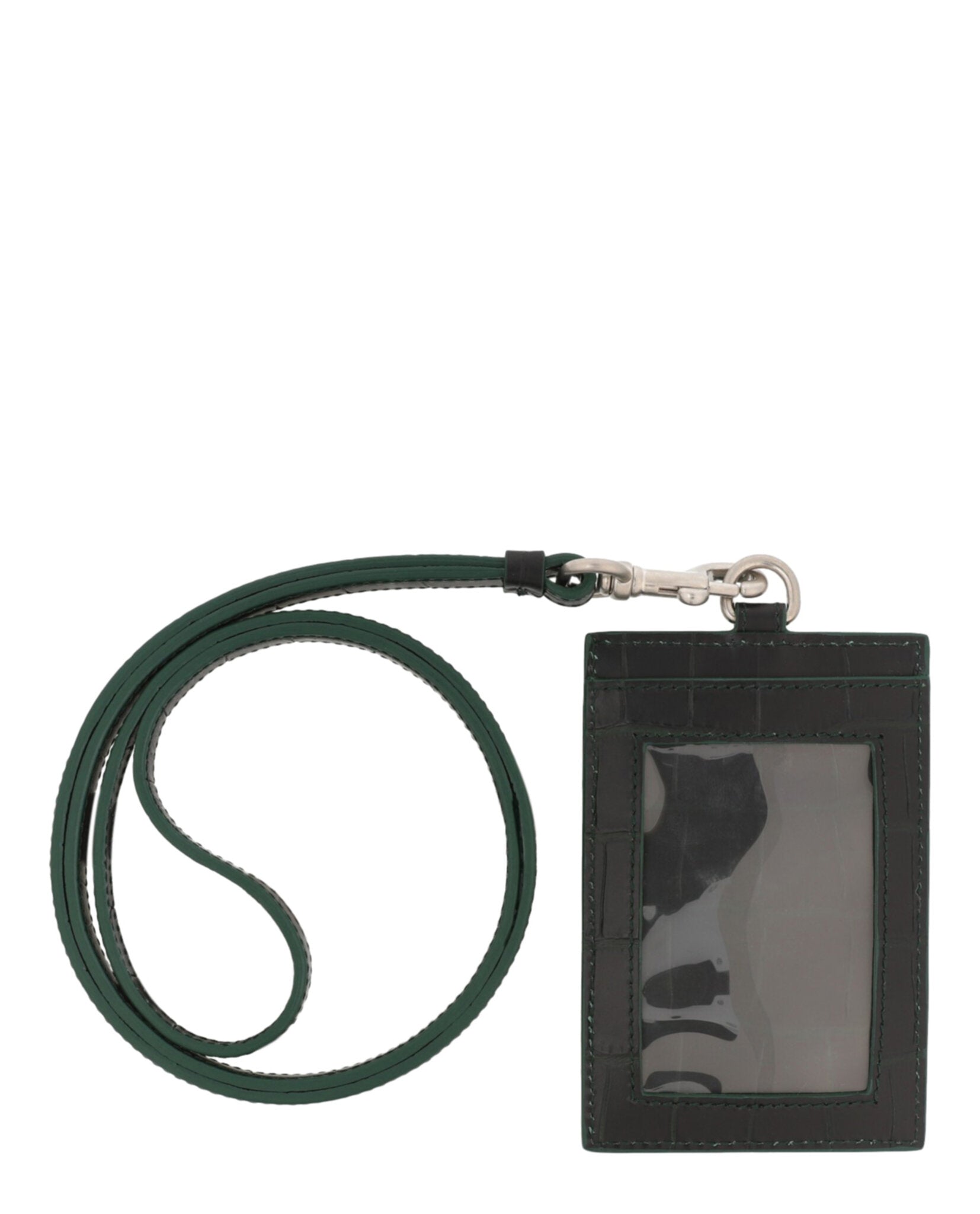 BALENCIAGA ☆ レザー  & カード ホルダー Balenciaga Mens Crocodile Embossed Cash Card And Badge Holder