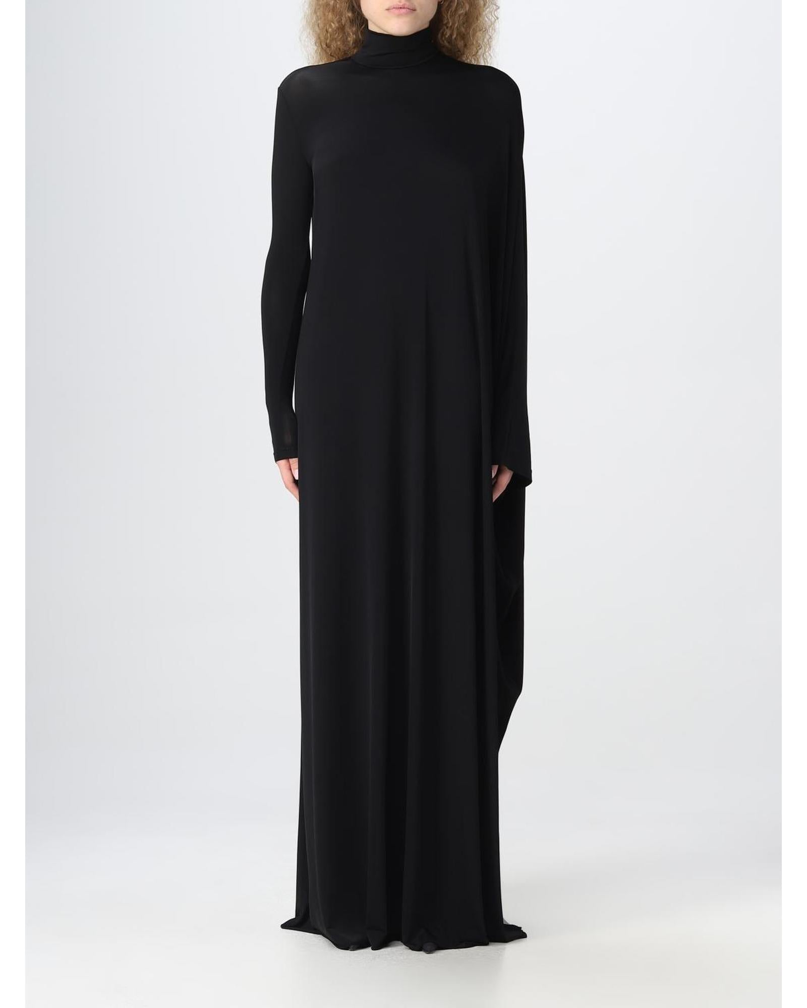 ワンピース BALENCIAGA Black Jersey Sweatshirt Dress Balenciaga Long Sleeve Jersey Maxi Dress Women Black Dresses