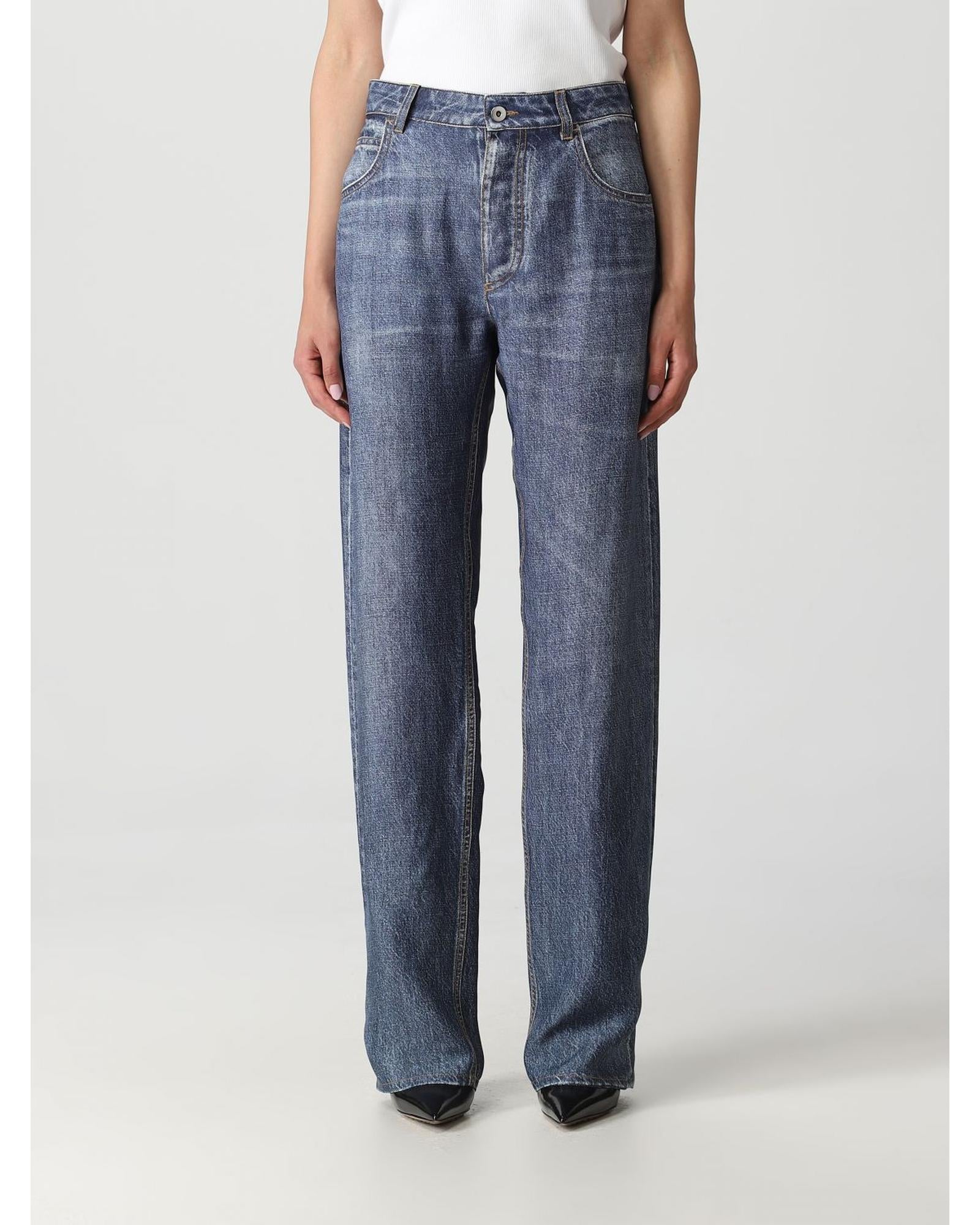 Bottega Veneta Straight Leg Jeans Classic Fit Women Blue