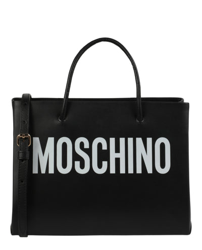 Moschino Womens  Leather Logo Tote