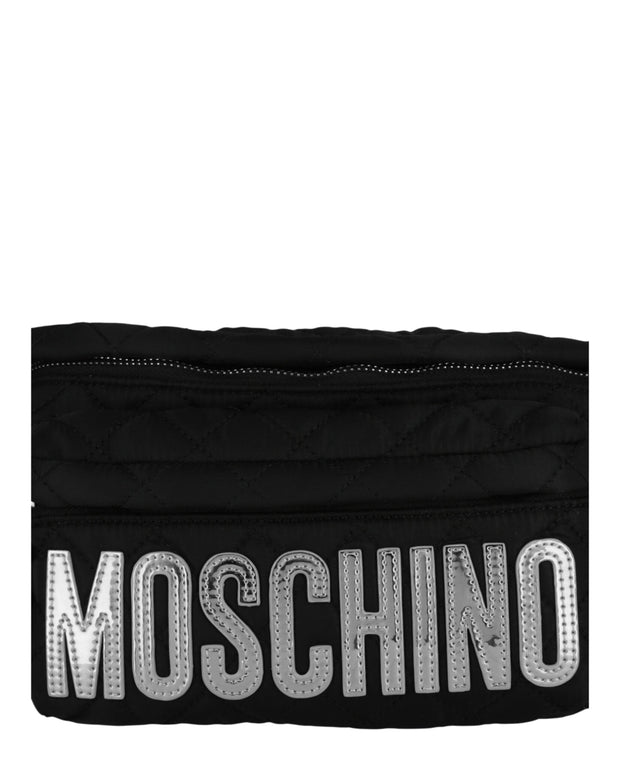 Moschino Womens Quilted Logo Belt Bag