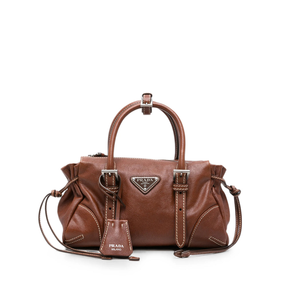 PRADA ハンドバッグ ブラウン レザー Prada Brown Tote Bags Women – Bluefly