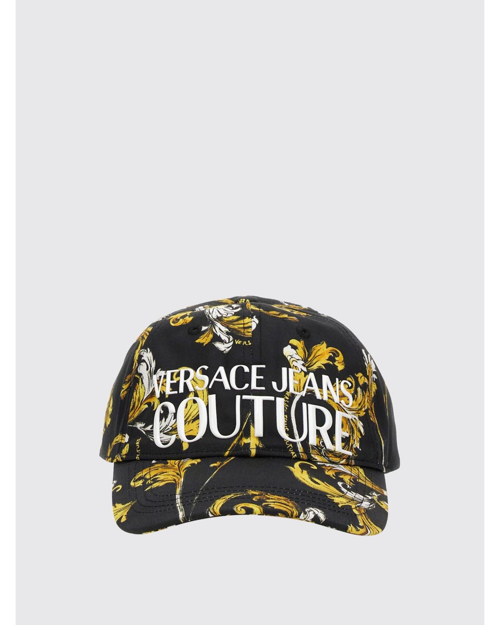 キャップ VERSACE JEANS Couture Baroque Pattern Baseball Hat Versace Jeans Couture Baroque Print Baseball Cap Men Black