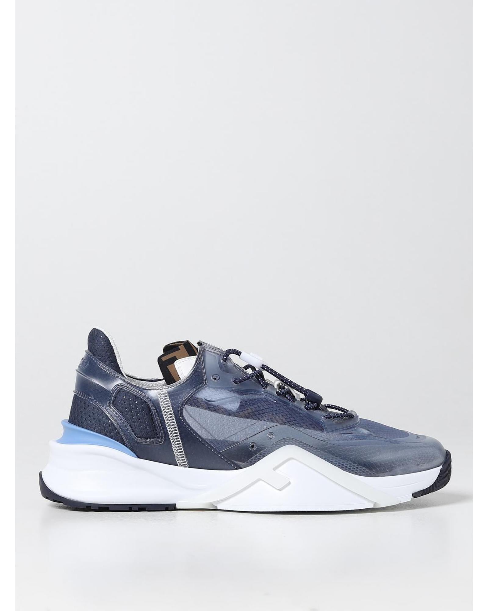 スニーカー FENDI Men Sneakers Blue 7E1583AM5L F1JI8 Fendi Flow Sneakers Transparent Upper Men Blue – Bluefly