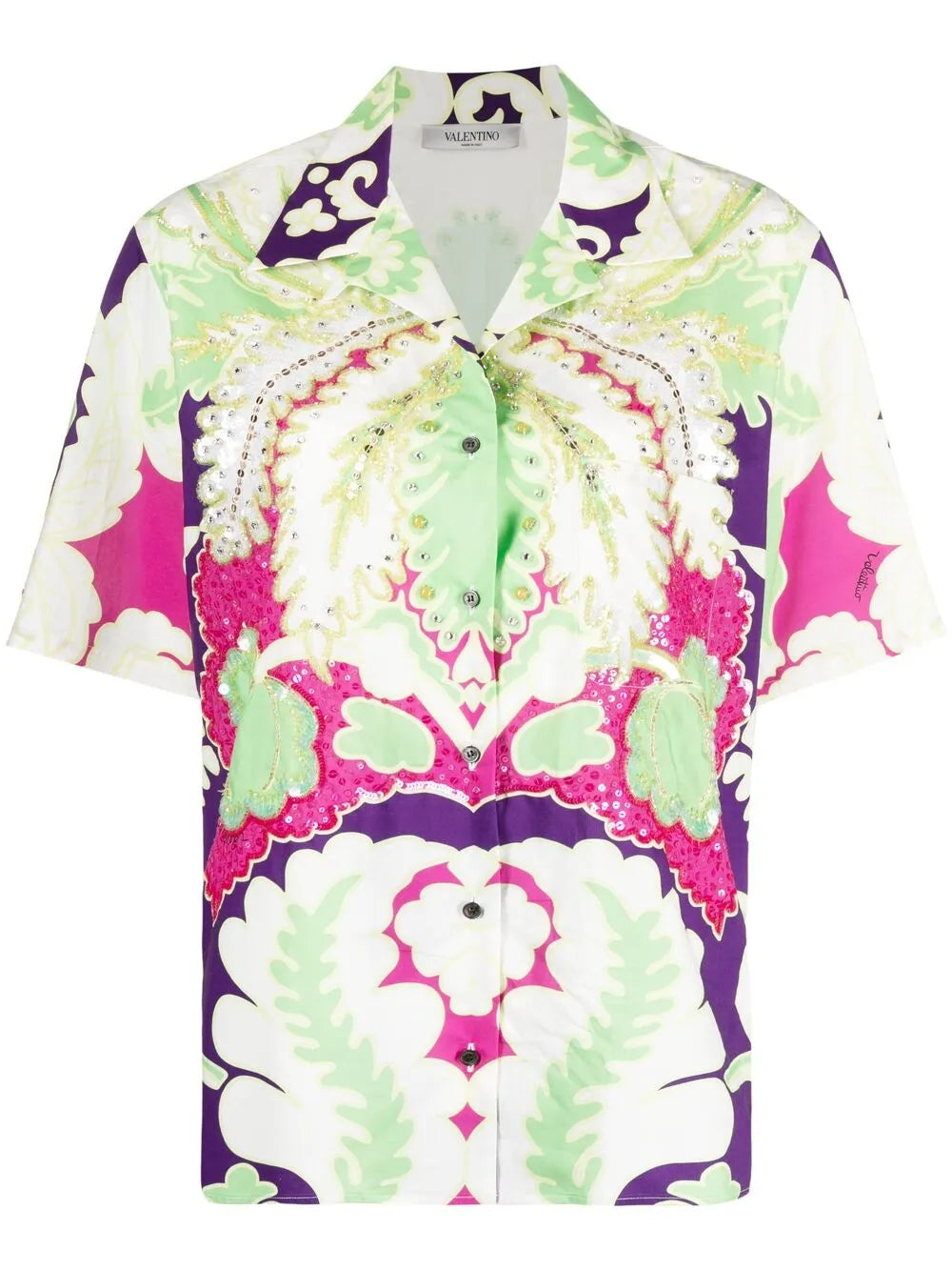 Valentino Garavani Embellished Floral-Print Shirt – Bluefly Valentino Garavani Embellished Floral-Print Shirt – Bluefly