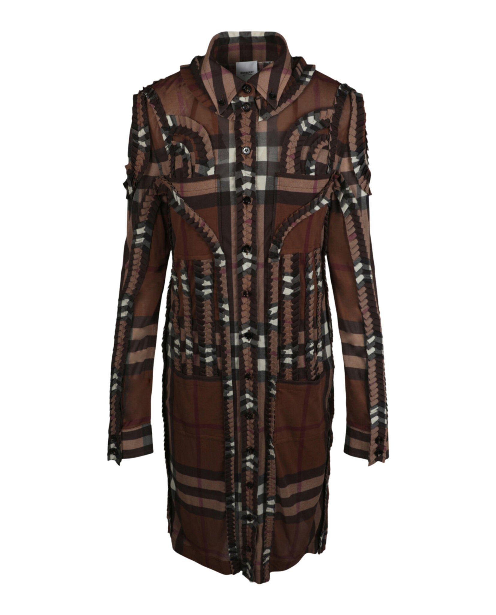 Burberry Womens Pleated Button-down Shirt Dress Burberry Womens Pleated Button-down Shirt Dress